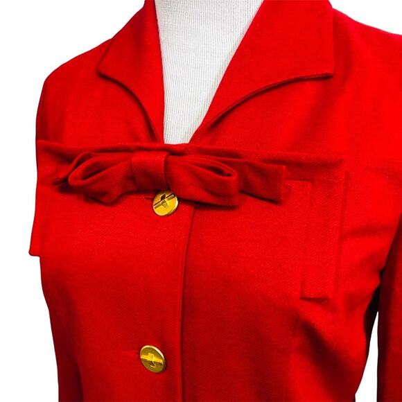 Cabi red bow with gold accents blazer coat jacket SIZE 6 - Picture 3 of 8